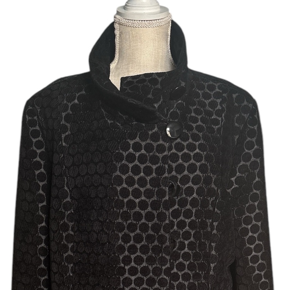 Chico’s Caspian Comb Lonnie Jacket In Black Size 3 Nwt